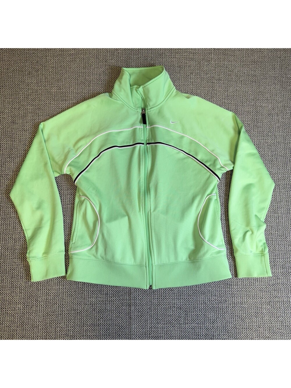 Nike Y2K Women’s Track Jacket Full Zip Lime Green White Black Medium M
